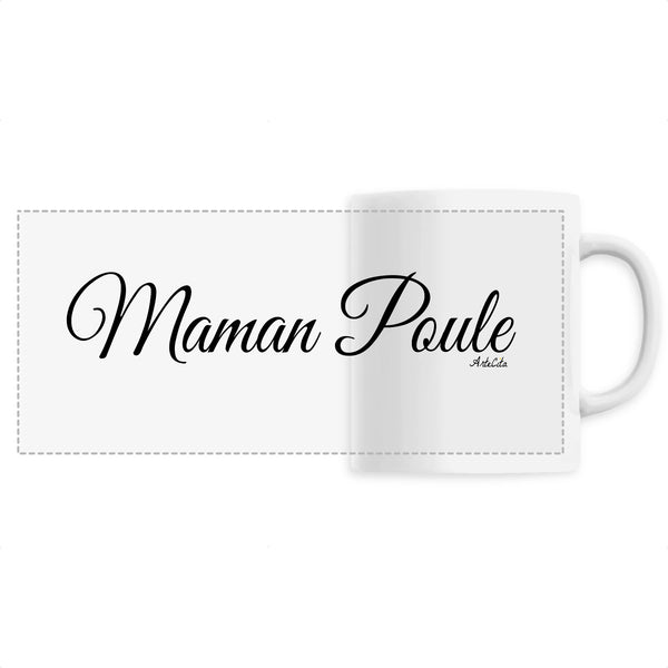 Mug - Maman Poule (Cursif) - 6 Coloris - Cadeau Original - Cadeau Personnalisable - Cadeaux-Positifs.com -Unique-Blanc-