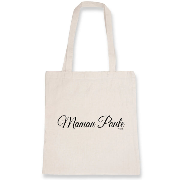 Tote Bag - Maman Poule (Cursif) - 100% Coton Bio - Cadeau Original - Cadeau Personnalisable - Cadeaux-Positifs.com -Unique-Blanc-