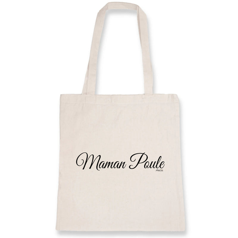 Cadeau anniversaire : Tote Bag - Maman Poule (Cursif) - 100% Coton Bio - Cadeau Original - Cadeau Personnalisable - Cadeaux-Positifs.com -Unique-Blanc-