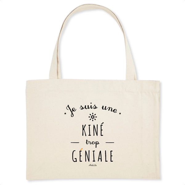 Grand Cabas - Une Kiné trop Géniale - Cadeau éco-responsable - Cadeau Personnalisable - Cadeaux-Positifs.com -Unique-Blanc-