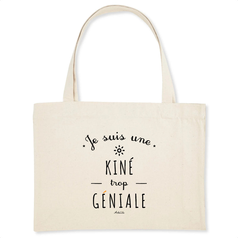 Cadeau anniversaire : Grand Cabas - Une Kiné trop Géniale - Cadeau éco-responsable - Cadeau Personnalisable - Cadeaux-Positifs.com -Unique-Blanc-