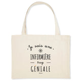 Grand Cabas - Une Infirmière trop Géniale - Cadeau Durable - Cadeau Personnalisable - Cadeaux-Positifs.com -Unique-Blanc-