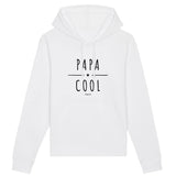 Sweat à Capuche - Papa Cool - Coton Bio - 2 Coloris - Cadeau Original - Cadeau Personnalisable - Cadeaux-Positifs.com -XS-Blanc-