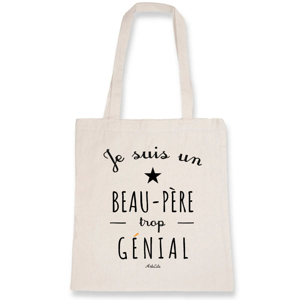 Tote Bag - Un Beau-Père trop Génial - Coton Bio - Cadeau Original - Cadeau Personnalisable - Cadeaux-Positifs.com -Unique-Blanc-