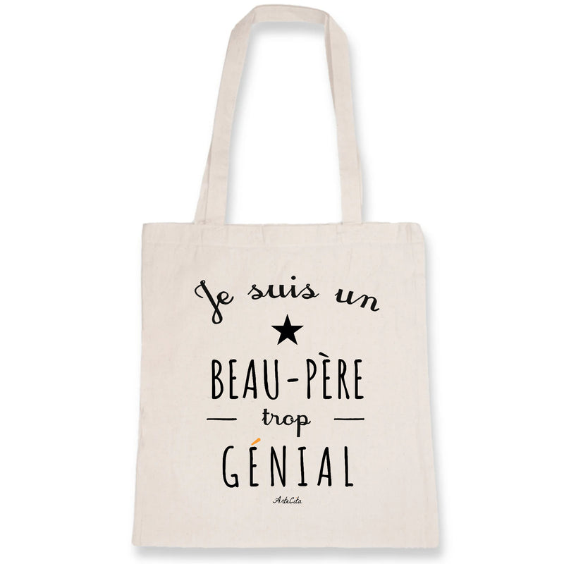 Cadeau anniversaire : Tote Bag - Un Beau-Père trop Génial - Coton Bio - Cadeau Original - Cadeau Personnalisable - Cadeaux-Positifs.com -Unique-Blanc-