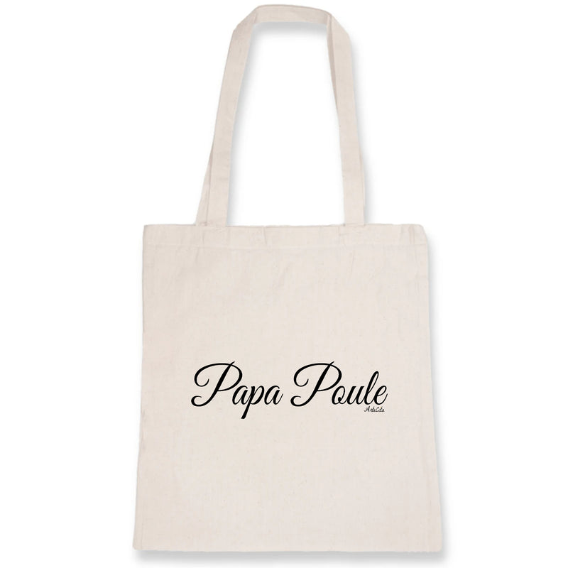Cadeau anniversaire : Tote Bag - Papa Poule (Cursif) - Coton Bio - Cadeau Original - Cadeau Personnalisable - Cadeaux-Positifs.com -Unique-Blanc-