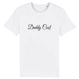 T-Shirt - Daddy Cool (Cursif) - Coton Bio - Cadeau Original - Cadeau Personnalisable - Cadeaux-Positifs.com -XS-Blanc-