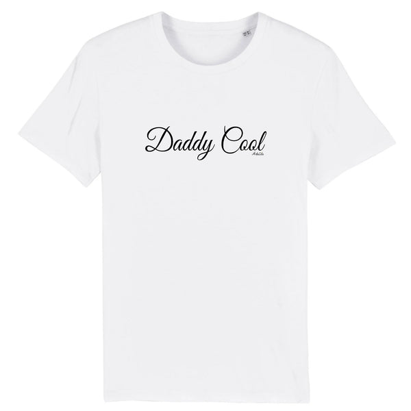 T-Shirt - Daddy Cool (Cursif) - Coton Bio - Cadeau Original - Cadeau Personnalisable - Cadeaux-Positifs.com -XS-Blanc-