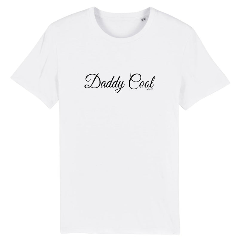 Cadeau anniversaire : T-Shirt - Daddy Cool (Cursif) - Coton Bio - Cadeau Original - Cadeau Personnalisable - Cadeaux-Positifs.com -XS-Blanc-