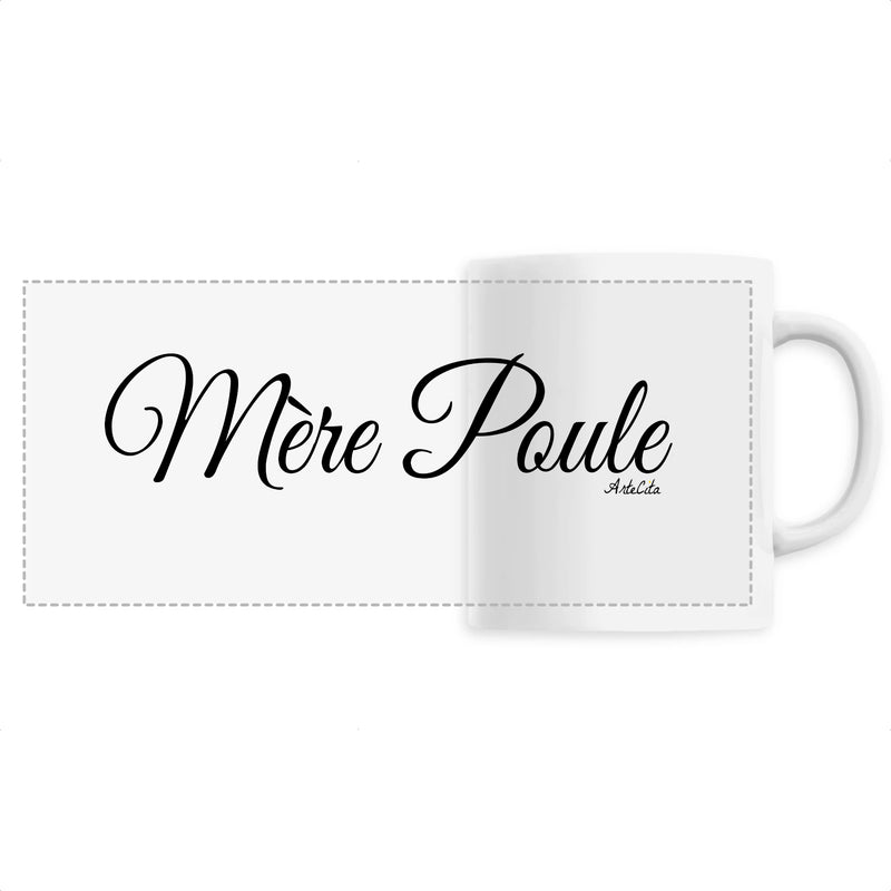 Cadeau anniversaire : Mug - Mère Poule (Cursif) - 6 Coloris - Cadeau Original - Cadeau Personnalisable - Cadeaux-Positifs.com -Unique-Blanc-