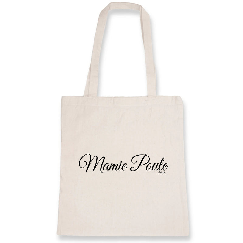 Cadeau anniversaire : Tote Bag - Mamie Poule (Cursif) - Coton Bio - Cadeau Original - Cadeau Personnalisable - Cadeaux-Positifs.com -Unique-Blanc-
