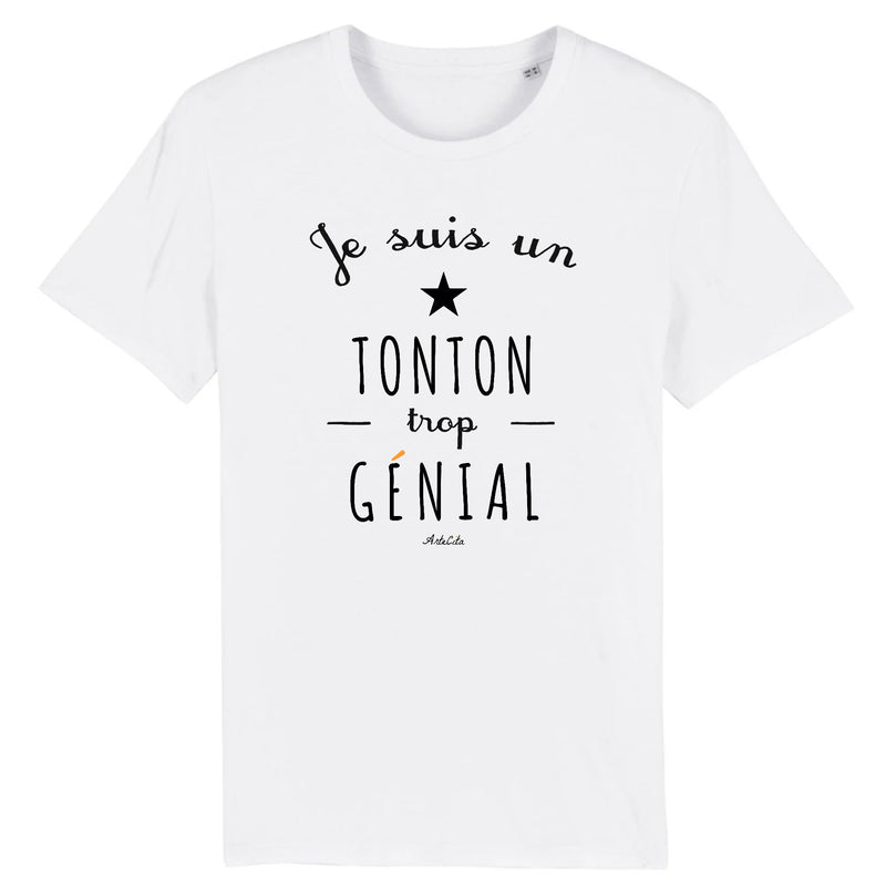 Cadeau anniversaire : T-Shirt - Un Tonton trop Génial - Coton Bio - Cadeau Original - Cadeau Personnalisable - Cadeaux-Positifs.com -XS-Blanc-