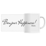 Mug - Bonjour Happiness - 6 Coloris - Cadeau Original - Cadeau Personnalisable - Cadeaux-Positifs.com -Unique-Blanc-