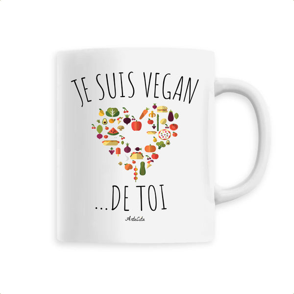 Mug - Je Suis Vegan de toi - 6 Coloris - Cadeau Engagé - Cadeau Personnalisable - Cadeaux-Positifs.com -Unique-Blanc-
