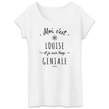 T-Shirt - Louise est trop Géniale - Coton Bio - Cadeau Original - Cadeau Personnalisable - Cadeaux-Positifs.com -XS-Blanc-