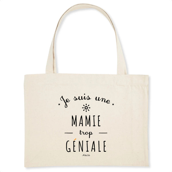 Grand Cabas - Une Mamie trop Géniale - Cadeau éco-responsable - Cadeau Personnalisable - Cadeaux-Positifs.com -Unique-Blanc-