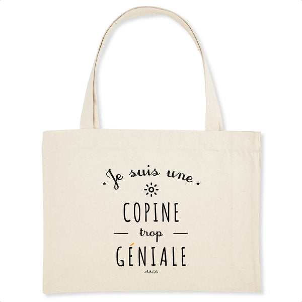 Grand Cabas - Une Copine trop Géniale - Cadeau Durable - Cadeau Personnalisable - Cadeaux-Positifs.com -Unique-Blanc-