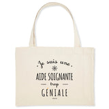 Grand Cabas - Une Aide Soignante trop Géniale - Cadeau éco-responsable - Cadeau Personnalisable - Cadeaux-Positifs.com -Unique-Blanc-