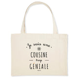 Grand Cabas - Une Cousine trop Géniale - Cadeau Durable - Cadeau Personnalisable - Cadeaux-Positifs.com -Unique-Blanc-