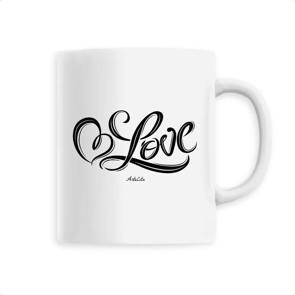 Mug - Love - Céramique Premium - 6 Coloris - Cadeau Personnalisable - Cadeaux-Positifs.com -Unique-Blanc-