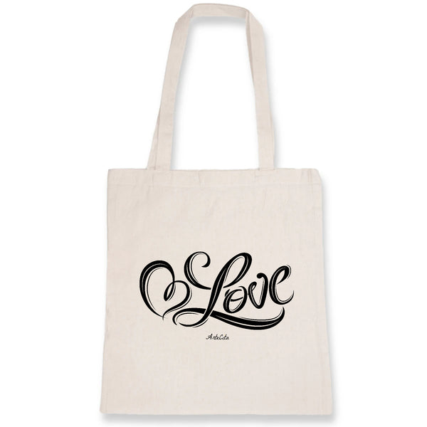 Tote Bag - Love - 100% Coton Bio - Cadeau Personnalisable - Cadeaux-Positifs.com -Unique-Blanc-