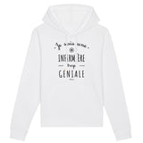 Sweat à Capuche - Une Infirmière trop Géniale - Coton Bio - Cadeau Original - Cadeau Personnalisable - Cadeaux-Positifs.com -XS-Blanc-