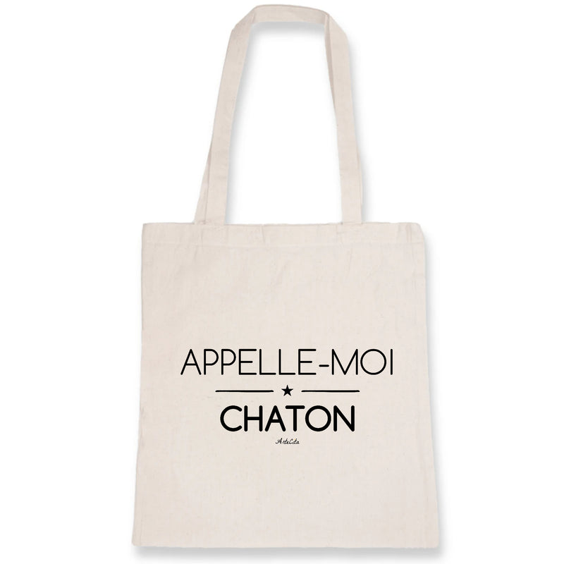 Cadeau anniversaire : Tote Bag - Appelle-moi Chaton (phrase) - Coton Bio - Cadeau Original - Cadeau Personnalisable - Cadeaux-Positifs.com -Unique-Blanc-