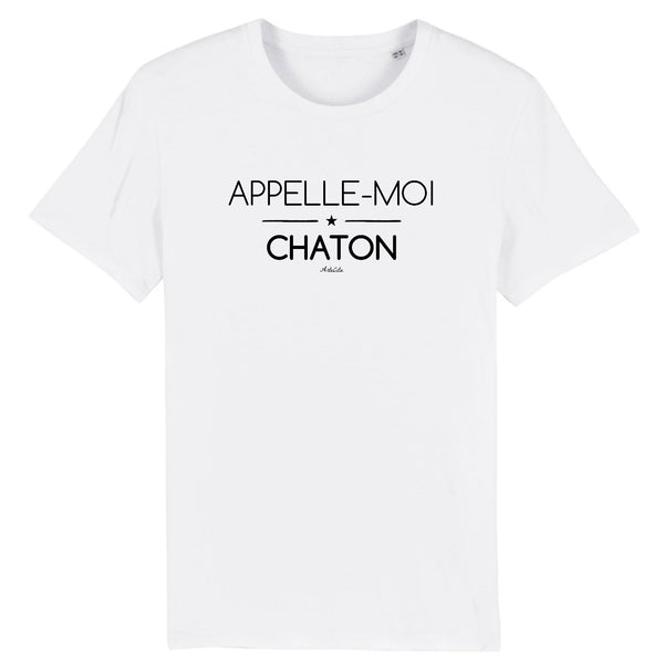 T-Shirt - Appelle-moi Chaton (phrase) - Coton Bio - Unisexe - Cadeau Original - Cadeau Personnalisable - Cadeaux-Positifs.com -XS-Blanc-