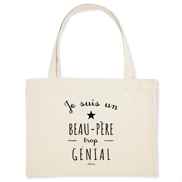 Grand Cabas - Un Beau-Père trop Génial - Cadeau Durable - Cadeau Personnalisable - Cadeaux-Positifs.com -Unique-Blanc-
