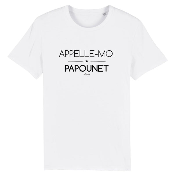 T-Shirt - Appelle-moi Papounet - Coton Bio - 5 Coloris - Cadeau Original - Cadeau Personnalisable - Cadeaux-Positifs.com -XS-Blanc-