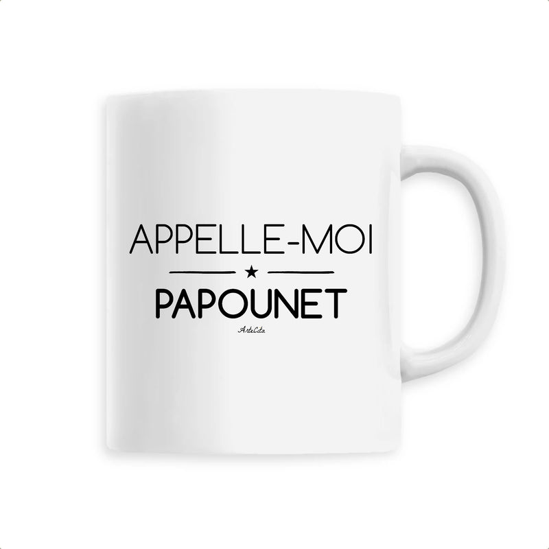 Cadeau anniversaire : Mug - Appelle-moi Papounet - 6 Coloris - Cadeau Original - Cadeau Personnalisable - Cadeaux-Positifs.com -Unique-Blanc-