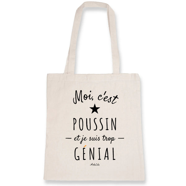Tote Bag - Poussin est trop Génial - Coton Bio - Cadeau Original - Cadeau Personnalisable - Cadeaux-Positifs.com -Unique-Blanc-