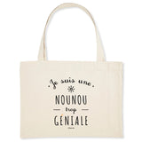 Grand Cabas - Une Nounou trop Géniale - Cadeau Durable - Cadeau Personnalisable - Cadeaux-Positifs.com -Unique-Blanc-