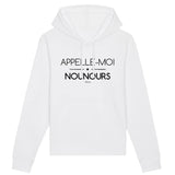 Sweat à Capuche - Appelle-moi Nounours - Coton Bio - Unisexe - Cadeau Original - Cadeau Personnalisable - Cadeaux-Positifs.com -XS-Blanc-