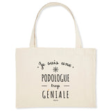 Grand Cabas - Une Podologue trop Géniale - Cadeau Durable - Cadeau Personnalisable - Cadeaux-Positifs.com -Unique-Blanc-