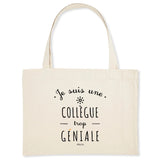 Grand Cabas - Une Collègue trop Géniale - Cadeau éco-responsable - Cadeau Personnalisable - Cadeaux-Positifs.com -Unique-Blanc-