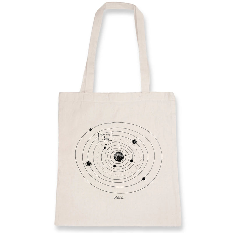 Cadeau anniversaire : Tote Bag - You are Here - Coton Bio - Cadeau Original - Cadeau Personnalisable - Cadeaux-Positifs.com -Unique-Blanc-