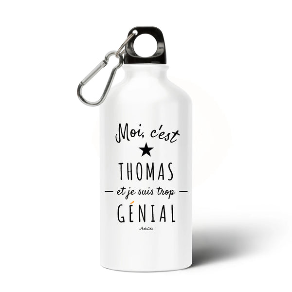 Gourde - Thomas est trop Génial - Sans BPA - Cadeau Durable - Cadeau Personnalisable - Cadeaux-Positifs.com -Unique-Blanc-