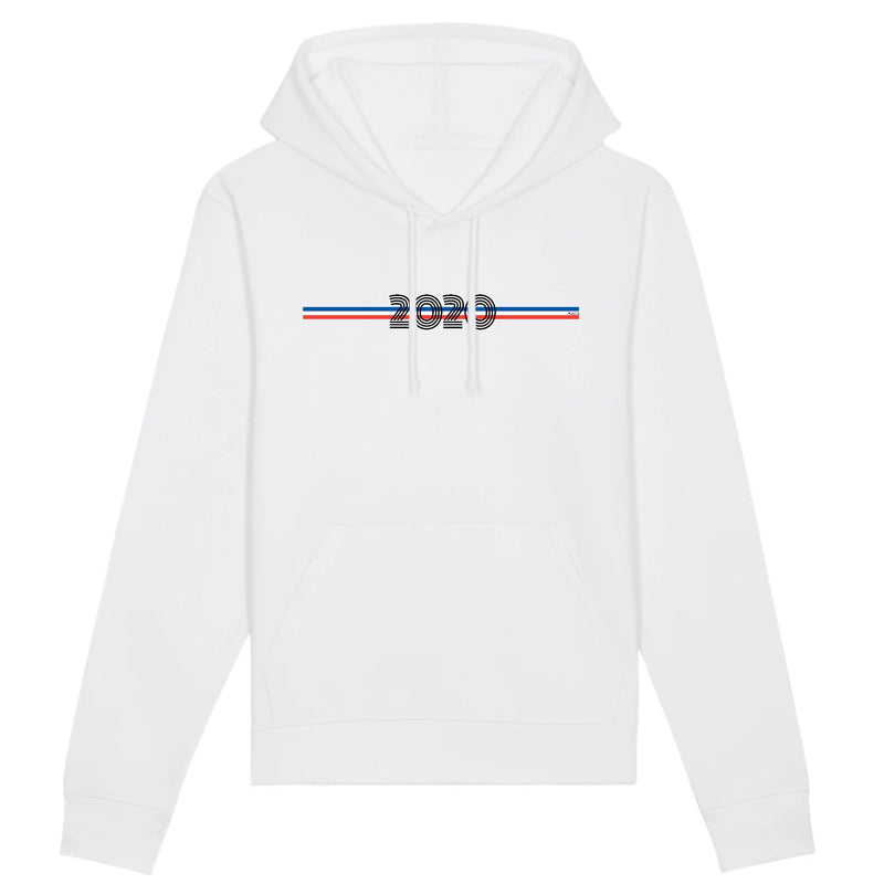 Cadeau anniversaire : Sweat à capuche - Année 2020 - Unisexe - Coton Bio - 5 Coloris - Cadeau Personnalisable - Cadeaux-Positifs.com -XS-Blanc-