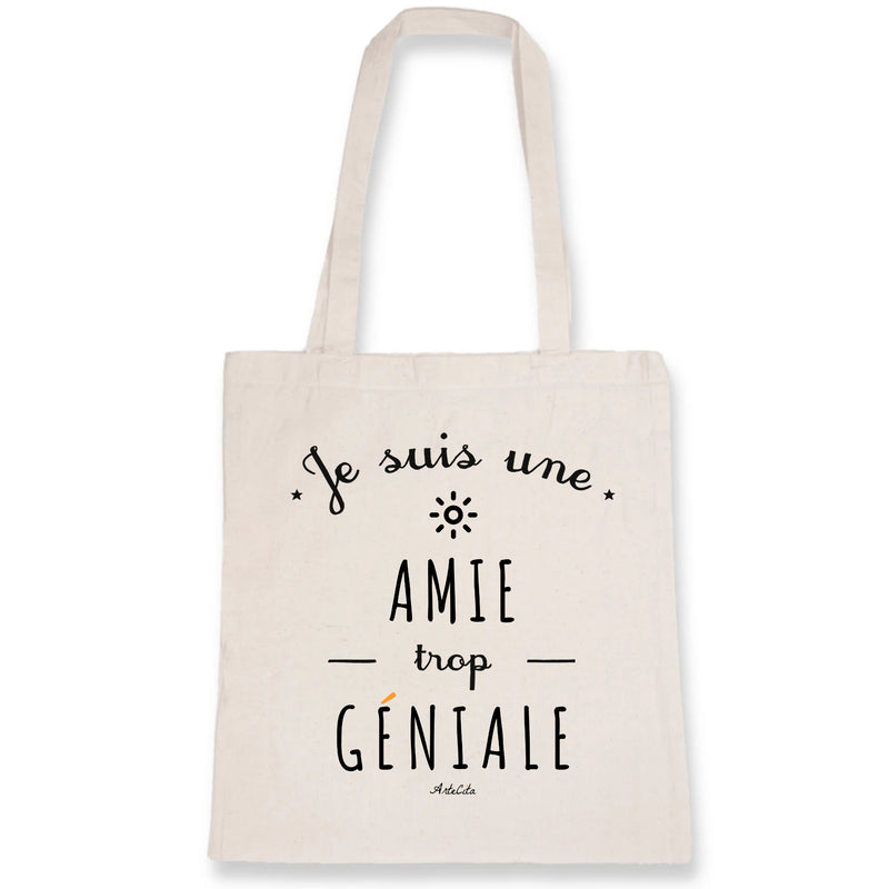 Cadeau anniversaire : Tote Bag - Une Amie trop Géniale - Coton Bio - Cadeau Original - Cadeau Personnalisable - Cadeaux-Positifs.com -Unique-Blanc-