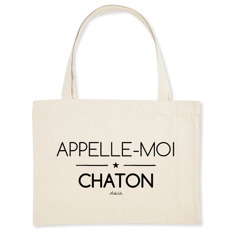 Cadeau anniversaire : Grand Cabas - Appelle-moi Chaton (phrase) - Cadeau Original - Cadeau Personnalisable - Cadeaux-Positifs.com -Unique-Blanc-