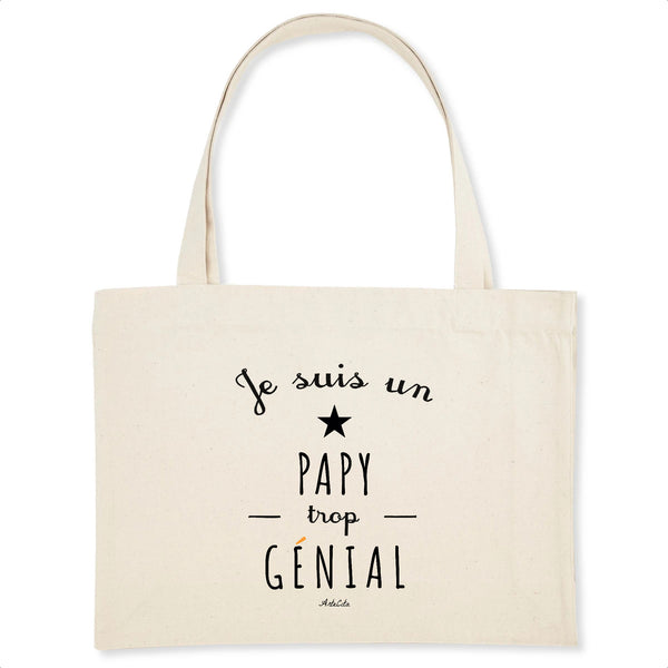 Grand Cabas - Un Papy trop Génial - Cadeau Original - Cadeau Personnalisable - Cadeaux-Positifs.com -Unique-Blanc-