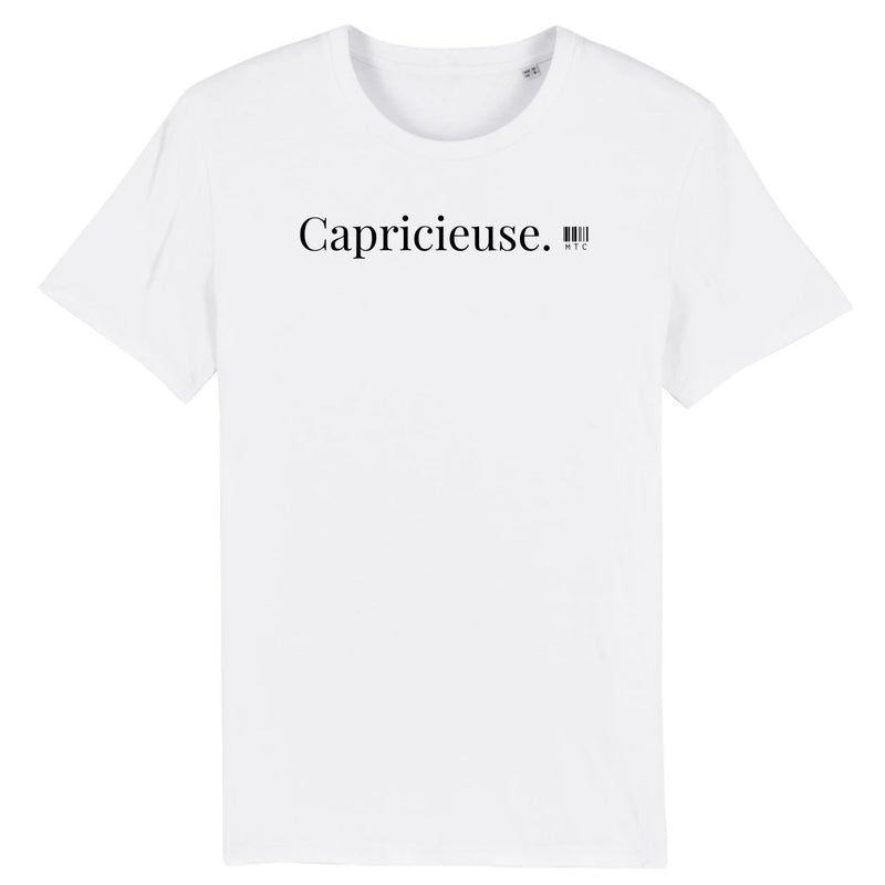 Cadeau anniversaire : T-Shirt - Capricieuse - Coton Bio - 7 Coloris - Cadeau Original - Cadeau Personnalisable - Cadeaux-Positifs.com -XS-Blanc-