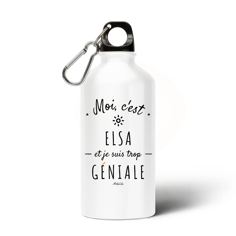 Cadeau anniversaire : Gourde - Elsa est trop Géniale - Sans BPA - Cadeau Original - Cadeau Personnalisable - Cadeaux-Positifs.com -Unique-Blanc-