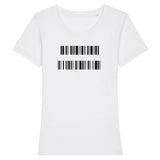T-Shirt Premium Ajusté Personnalisable - MESSAGE CODÉ - Femme - Coton Bio - Cadeau Unique - Cadeau Personnalisable - Cadeaux-Positifs.com -XS-Blanc-