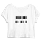 Crop Top Premium Personnalisable - MESSAGE CODÉ - Femme - Coton Bio - Cadeau Unique - Cadeau Personnalisable - Cadeaux-Positifs.com -S-Blanc-