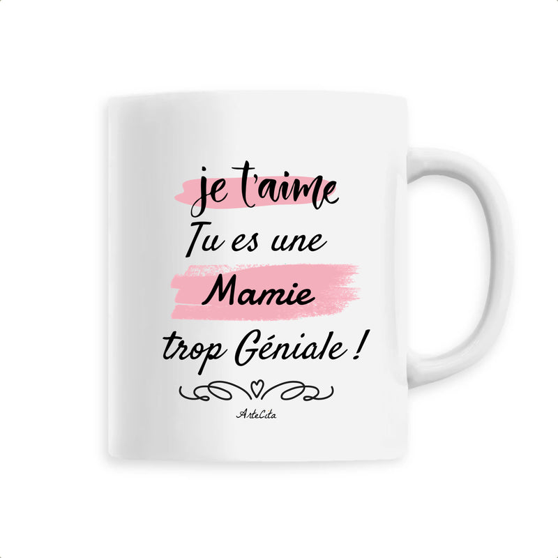 Cadeau anniversaire : Mug - Mamie je t'aime - 6 Coloris - Cadeau Original - Cadeau Personnalisable - Cadeaux-Positifs.com -Unique-Blanc-