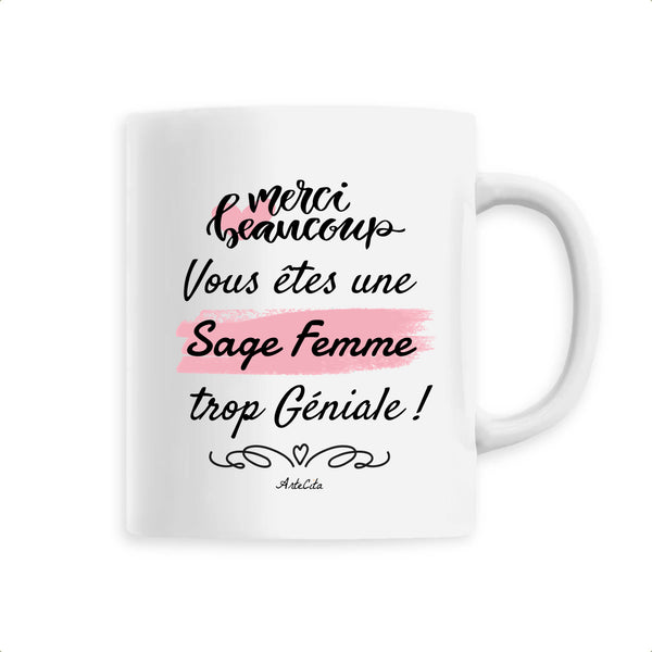 Mug - Merci Sage Femme - 6 Coloris - Cadeau Original - Cadeau Personnalisable - Cadeaux-Positifs.com -Unique-Blanc-