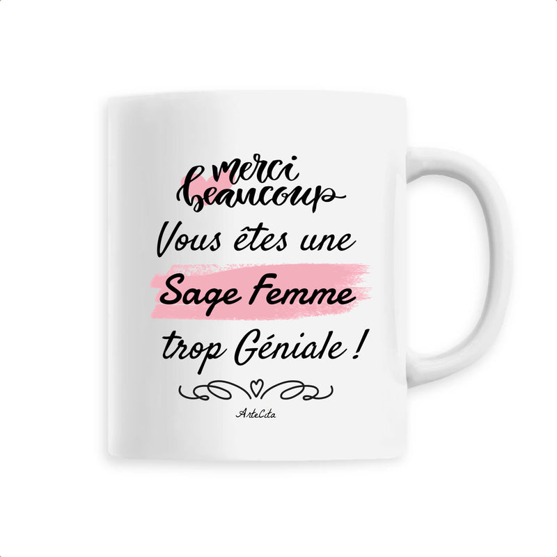Cadeau anniversaire : Mug - Merci Sage Femme - 6 Coloris - Cadeau Original - Cadeau Personnalisable - Cadeaux-Positifs.com -Unique-Blanc-
