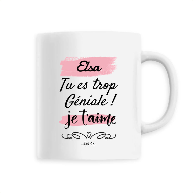 Cadeau anniversaire : Mug - Elsa je t'aime - 6 Coloris - Cadeau Tendre & Original - Cadeau Personnalisable - Cadeaux-Positifs.com -Unique-Blanc-